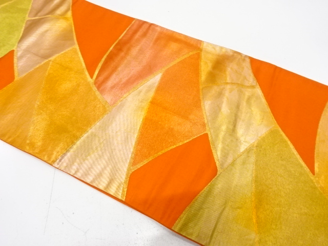 アンティーク　変わり石畳模様織り出し袋帯（材料）